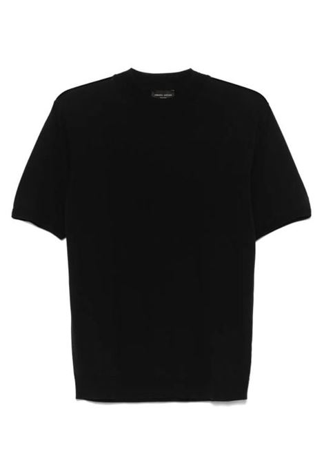 knitted ribbed t-shirt man black ROBERTO COLLINA | RB20321RB2009